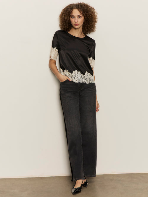 ONE OF A KIND SATIN LACE TOP