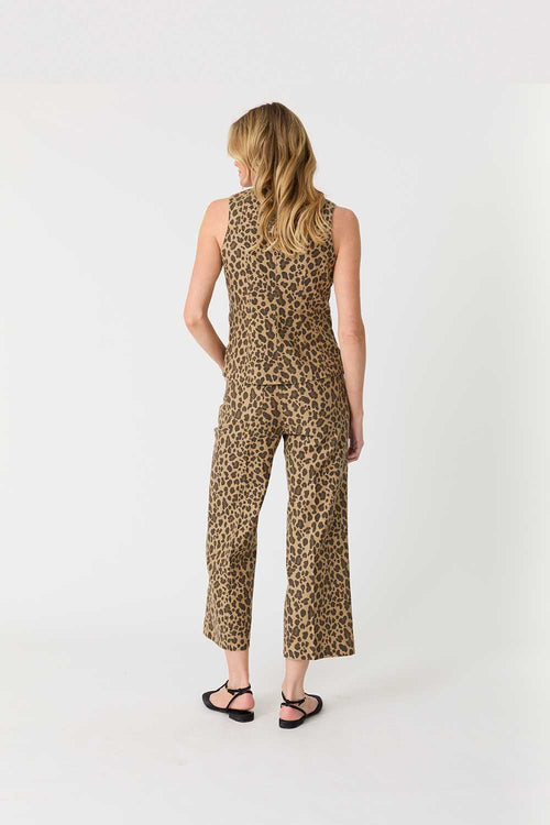 Anabelle leopard crop wide leg `
