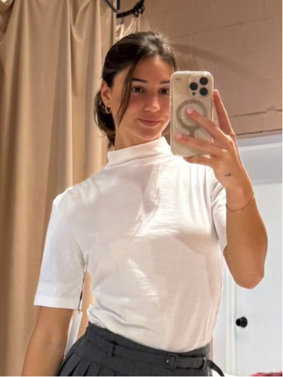 Reed white mock neck top