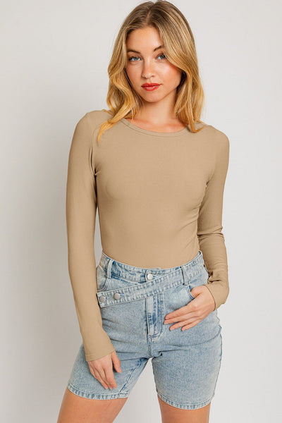 Long Sleeve bodysuit Taupe
