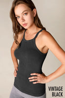 High neck tank Black