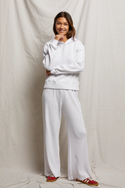 Azalia white waffle hoodie