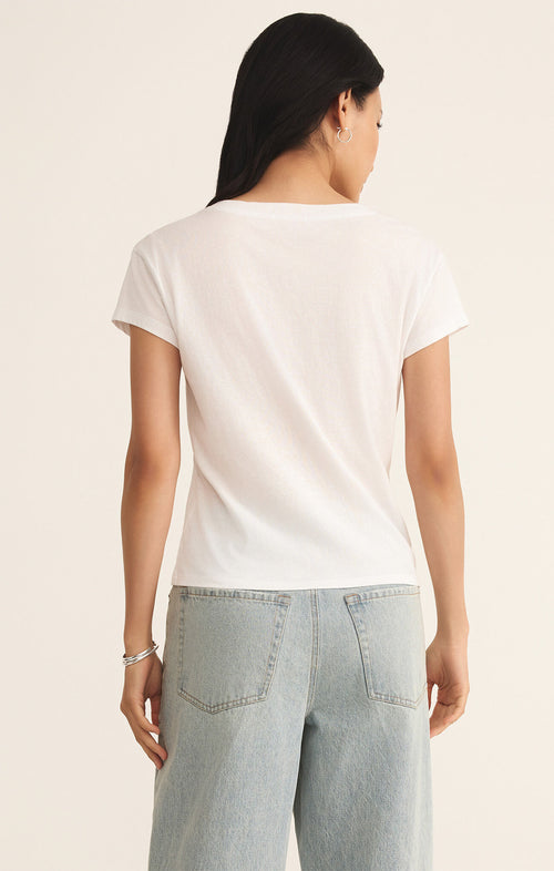 Jenna white v neck tee