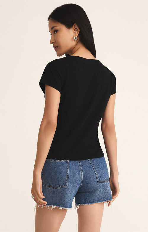 Jenna black v neck tee