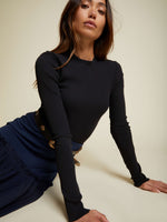 Gina black mock neck