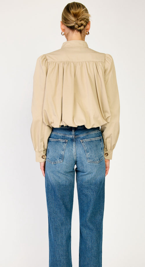 Gathered trench jacket