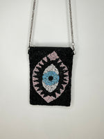 Pink Evil eye crossbody bag