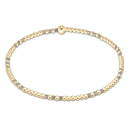 enewton hope joy pattern 2mm bead bracelet - Taupe with a twist