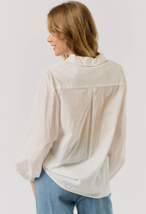 Lupe ivory puff sleeve shirt