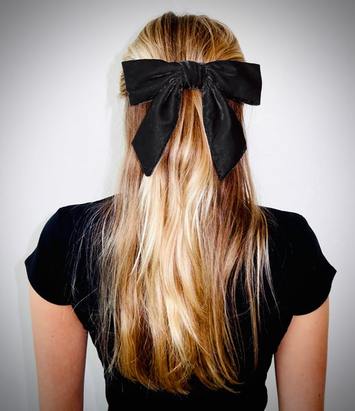 Velvet Hair Bow Black