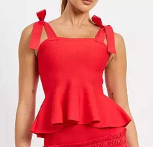 Payton Red Peplum top