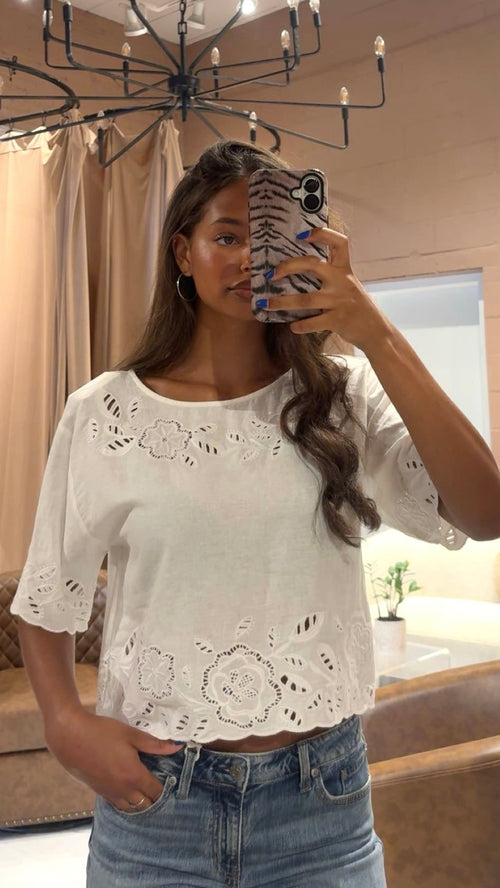Daya embroidered top