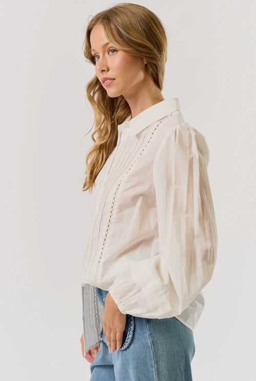 Lupe ivory puff sleeve shirt
