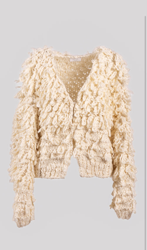 Cream Chunky knit cardi