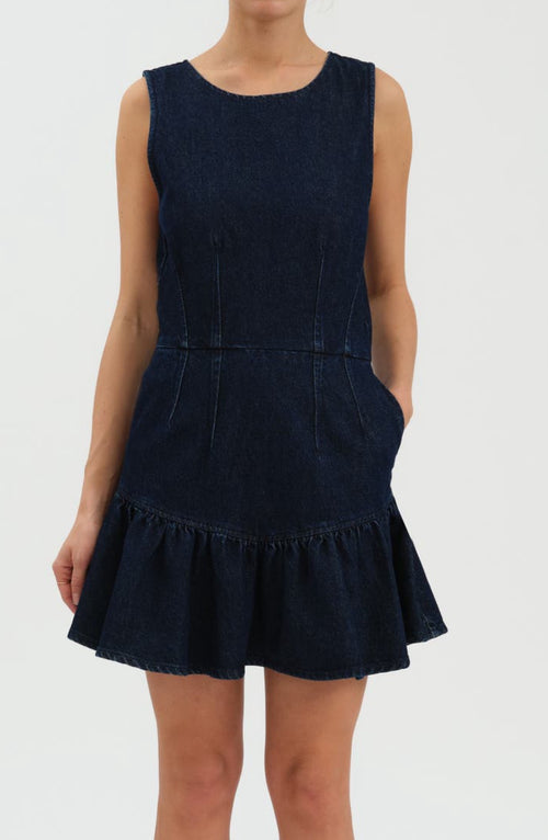 Laurel Ruffle denim dress