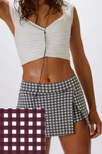 Printed hot shot mini skort plaid