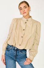 Gathered trench jacket