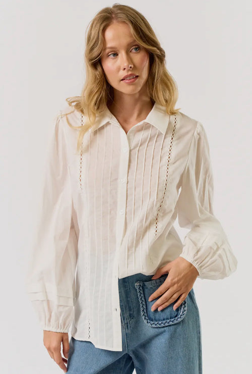 Lupe ivory puff sleeve shirt