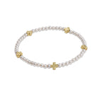 enewton signature cross small pearl 3mm bracelet
