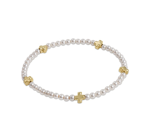 enewton signature cross small pearl 3mm bracelet