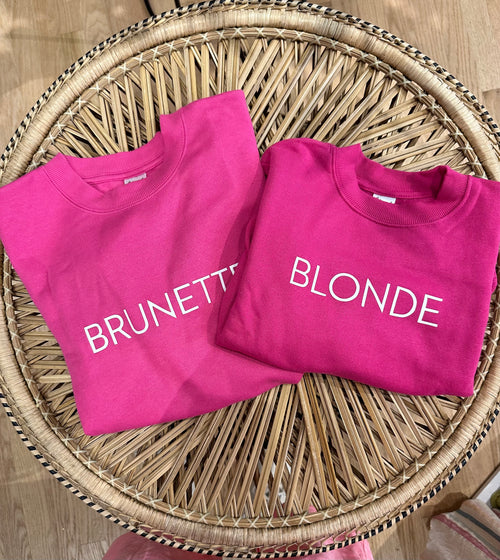 Kids Hot pink Blonde/Brunette sweatshirt