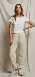Michelle fleece oatmeal jogger
