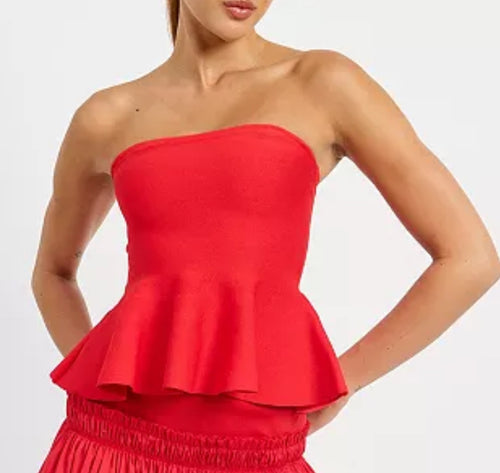Payton Red Peplum top
