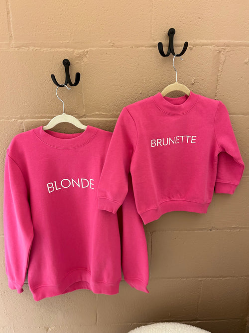 Kids Hot pink Blonde/Brunette sweatshirt