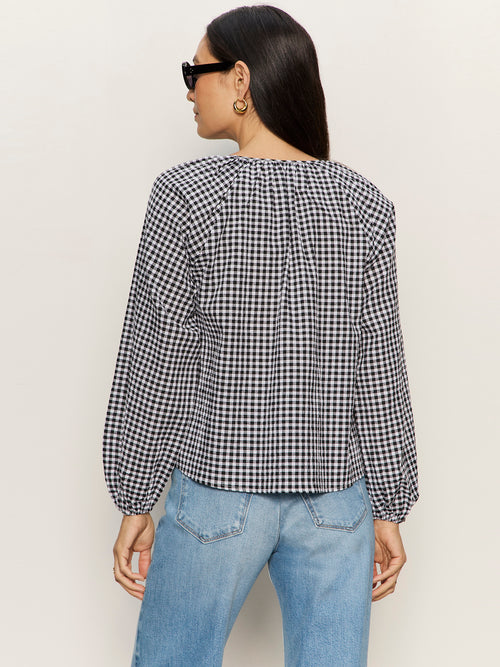 PERFECT GINGHAM BUTTON BLOUSE