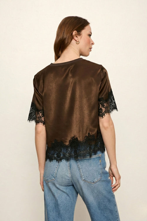 ONE OF A KIND SATIN LACE TOP