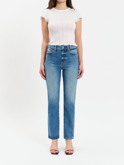 SMARTY PANTS HIGH RISE SLIM STRAIGHT