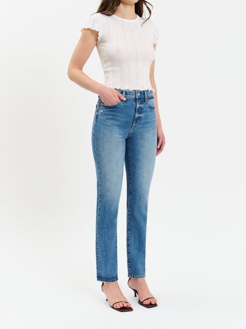 SMARTY PANTS HIGH RISE SLIM STRAIGHT