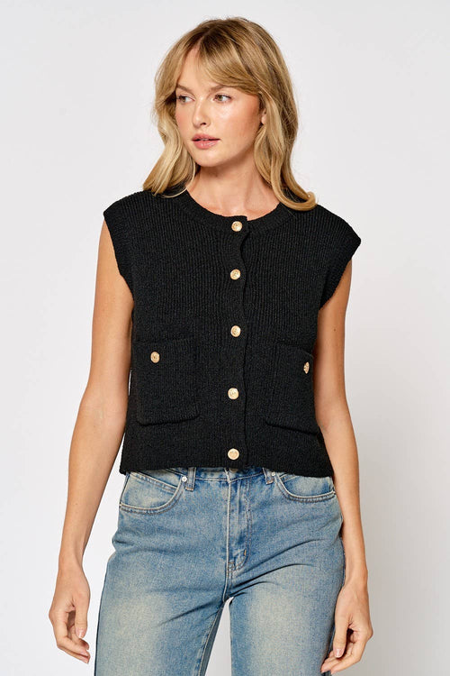 Bianca black sweater vest