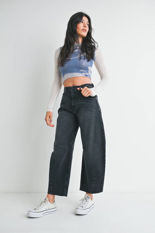 Barrel Jean washed black