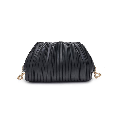 Philippa Pleated Clutch: Black