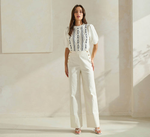 Marino Ivory button Trousers