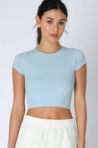 Jersey Crew Neck Crop Tee