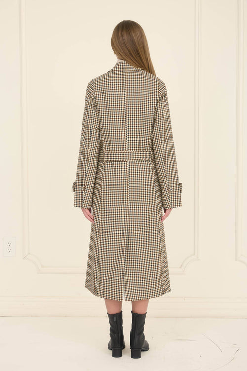 Kensington plaid trench coat