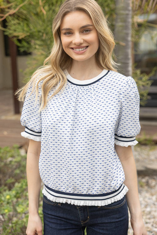 Lexi Heart Puff Sleeve Top