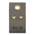 Leather Tag  Earrings - Heart