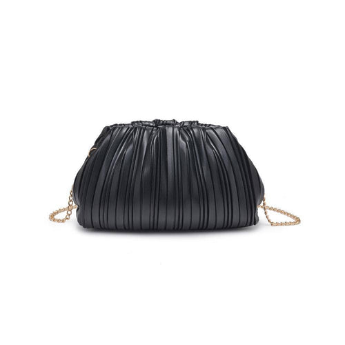 Philippa Pleated Clutch: Black