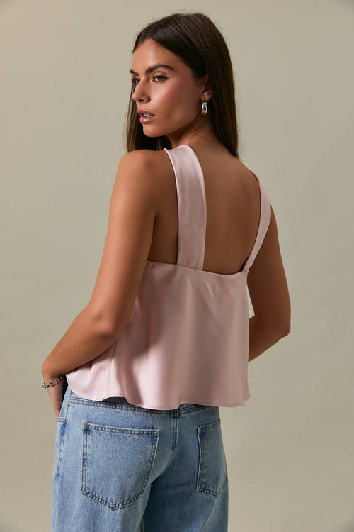Emerson satin scarf top