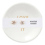Holiday Stud Earrings & Trinket Tray Sets - Winter Kisses