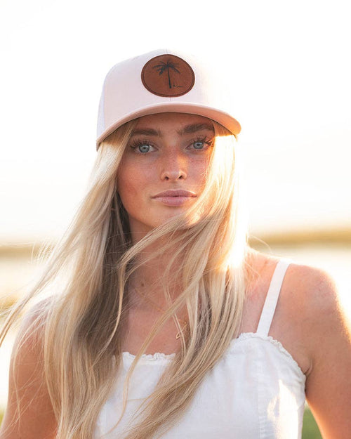 Trucker Hat - Pink/White Palm