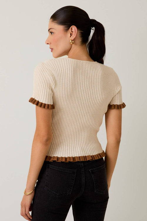 Fia cream ruffle top