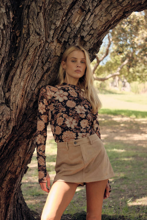 Meadow floral mesh top