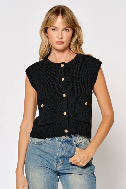 Bianca black sweater vest