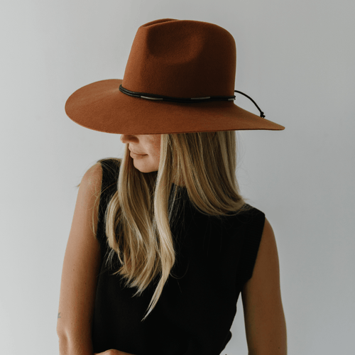 Emma Wide Brim Fedora: Terracotta
