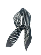 Black and white silk scarf