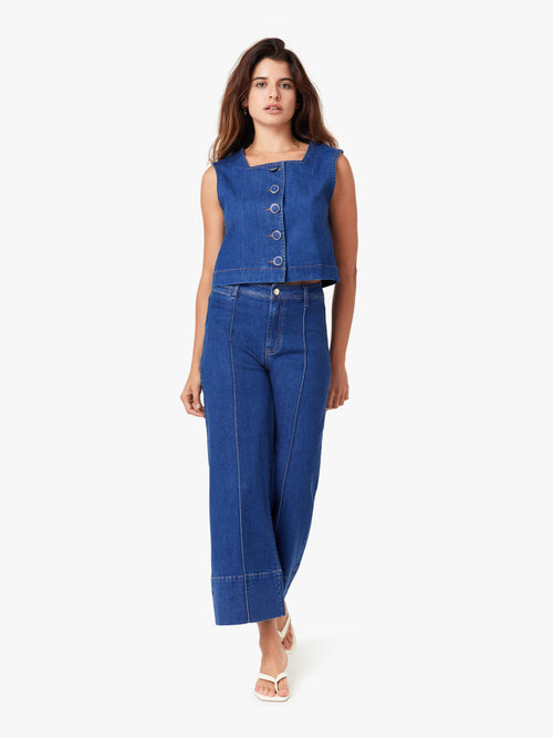 Denver pintuck crop jeans